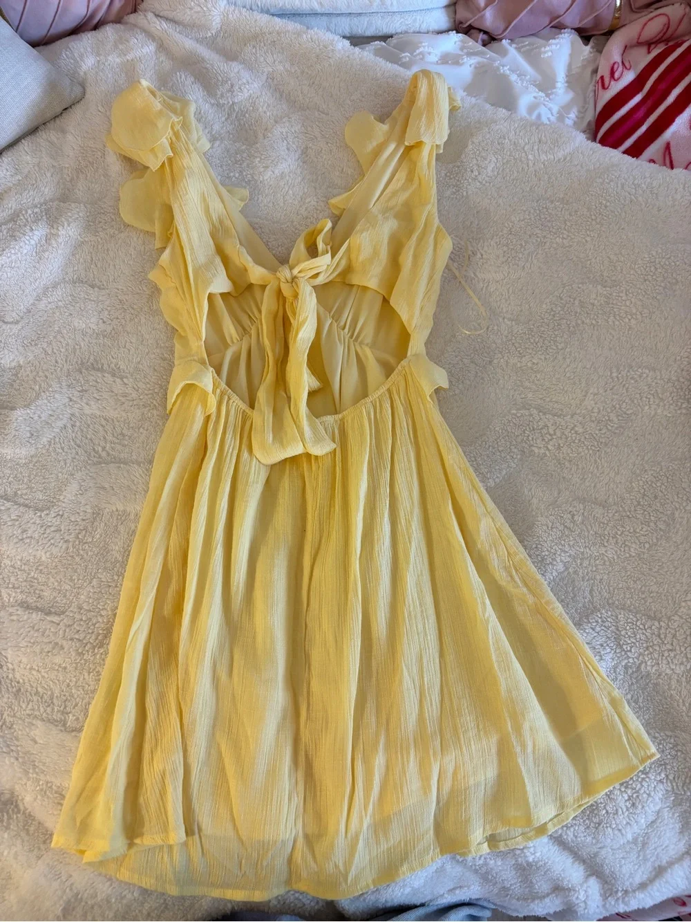 Francesca's Collections Sunny Yellow Ruffle Mini Dress - Picture 3 of 4